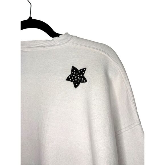 Vintage Jerzees Women’s XL Crewneck Sweatshirt Coquette Polka Dot Bows Stars 90s - Picture 7 of 8